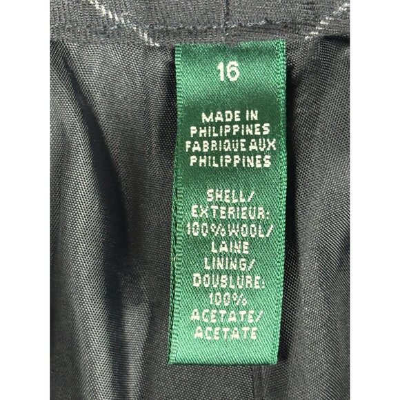 Old Money Luxury Lauren, Ralph Lauren Andover Wool Pinstripe Pants, Women's 16 - Picture 8 of 13